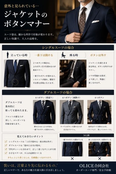 「ジャケットのボタンマナー」
