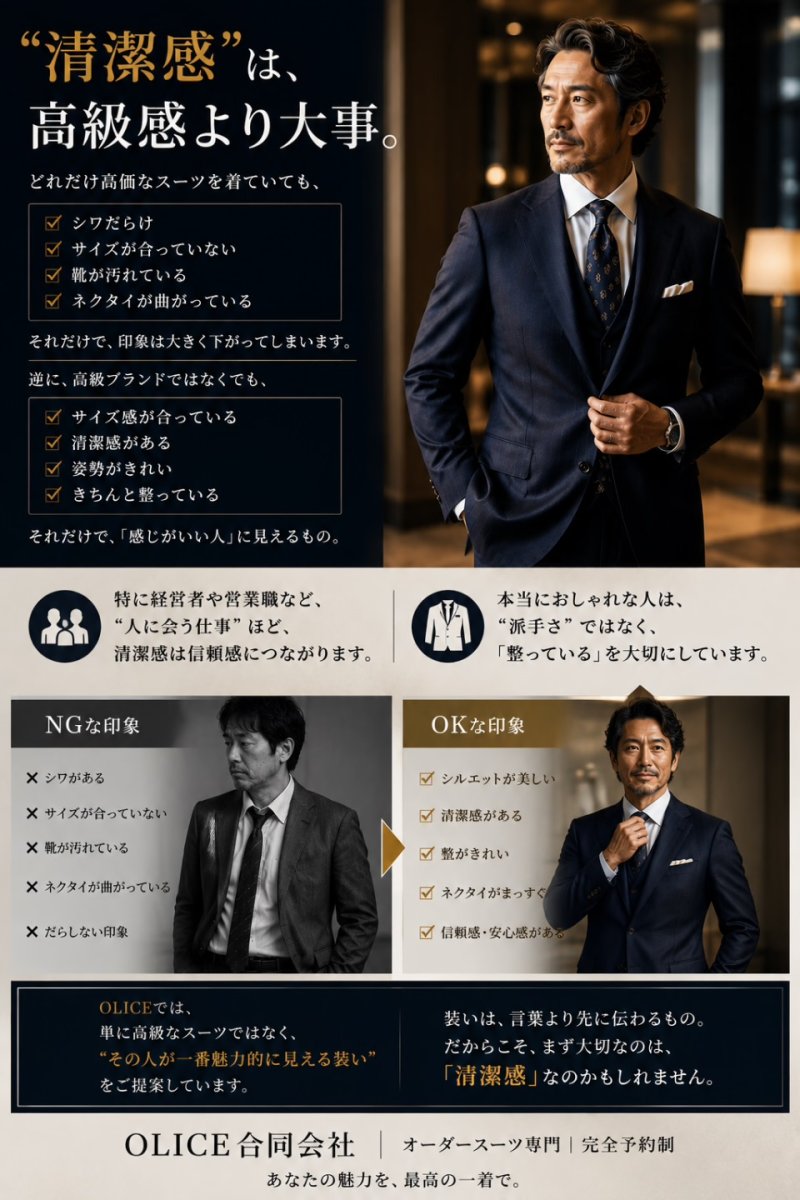 「清潔感は、高級感より大事。」