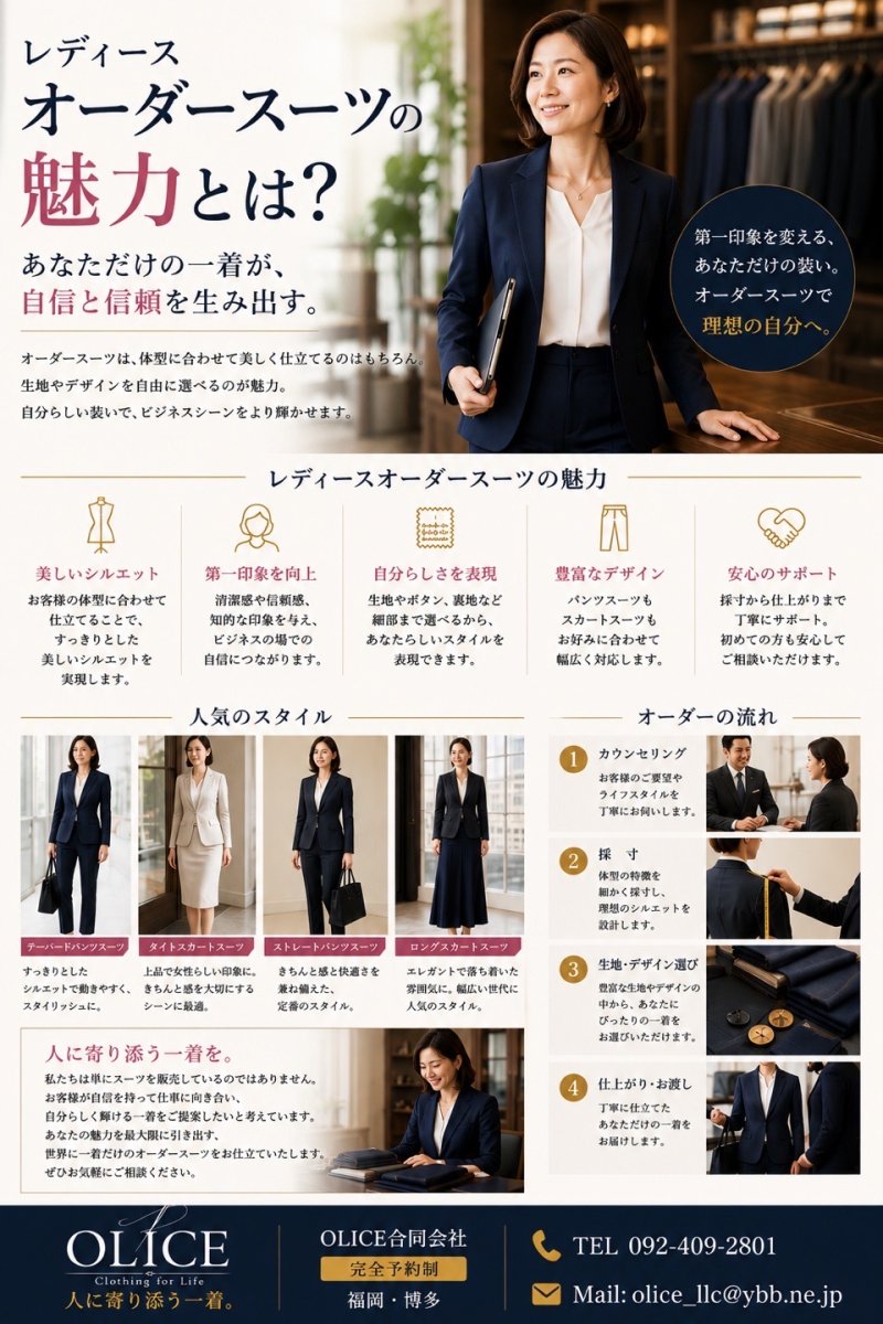 レディースオーダースーツの魅力とは？