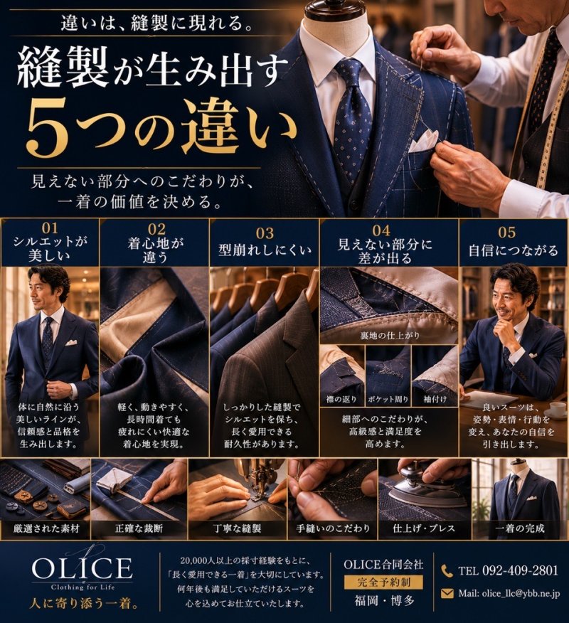 「縫製が生み出す5つの違い」
