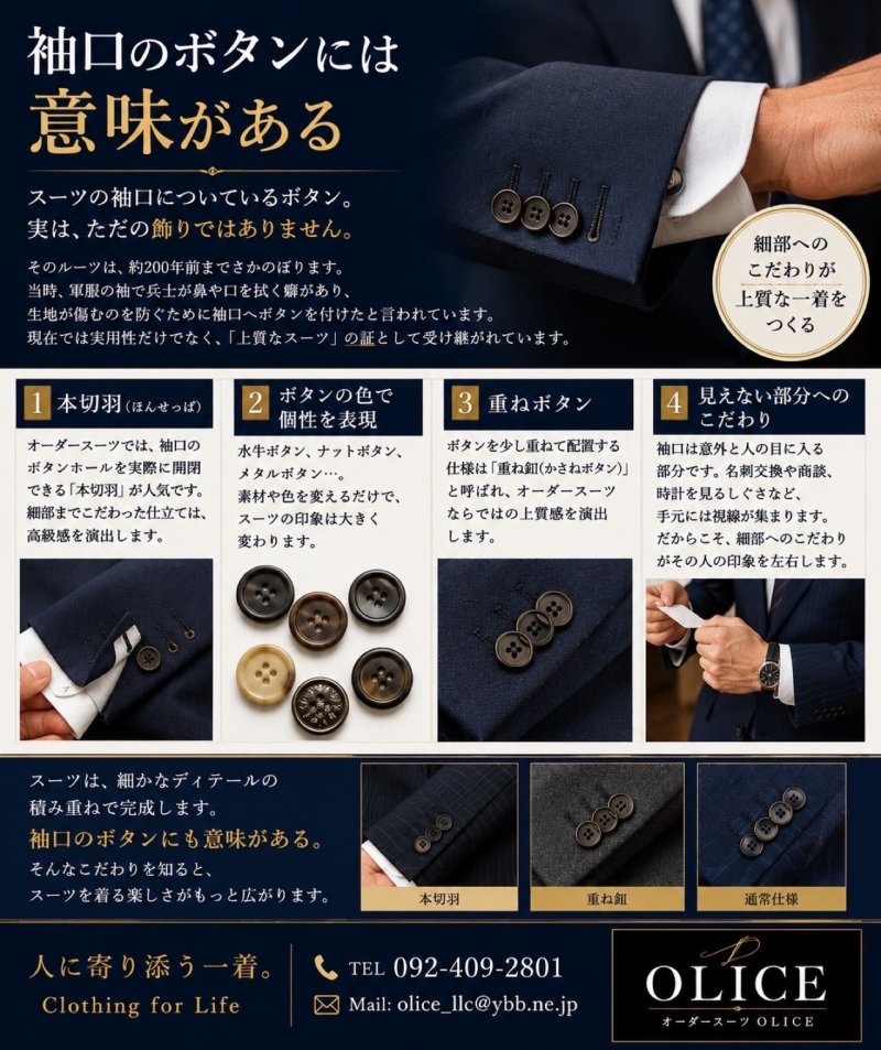 「袖口のボタンには意味がある」