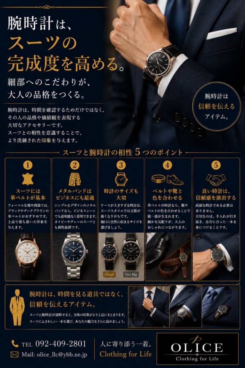 「スーツと腕時計の相性」