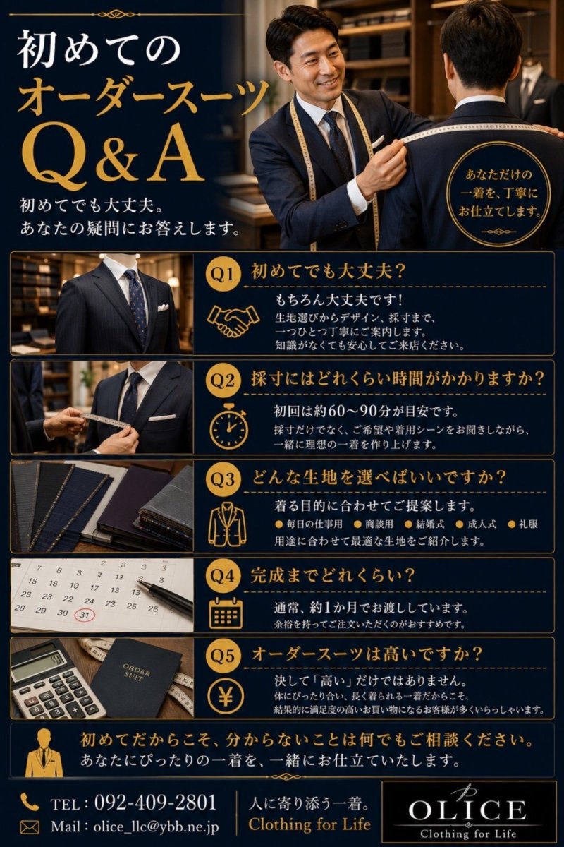 「初めてのオーダースーツ Q&A」