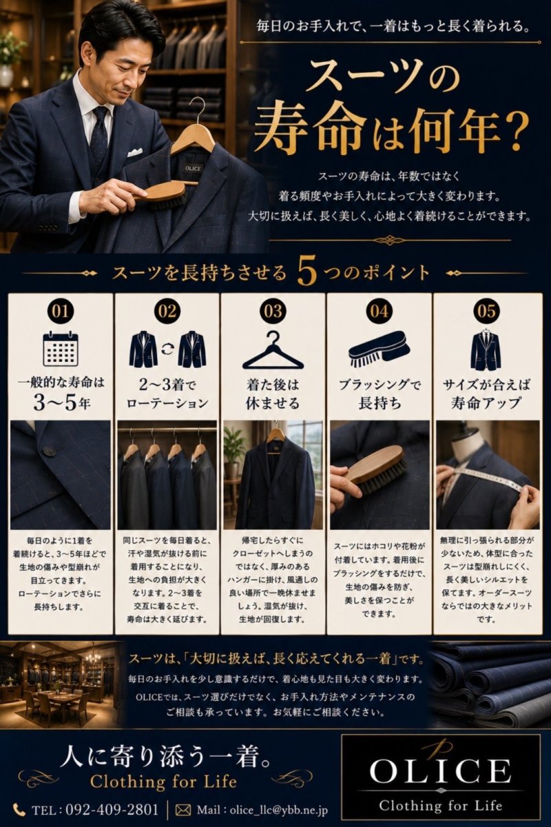 「スーツの寿命は何年？」