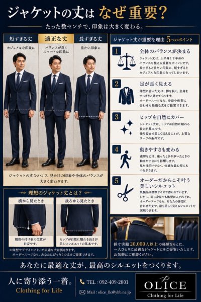 「ジャケットの丈はなぜ重要？」