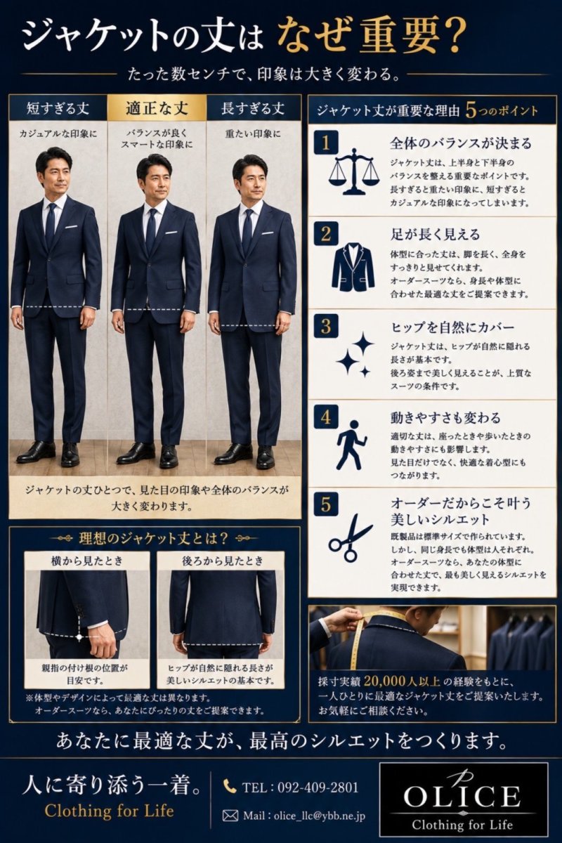 「ジャケットの丈はなぜ重要？」