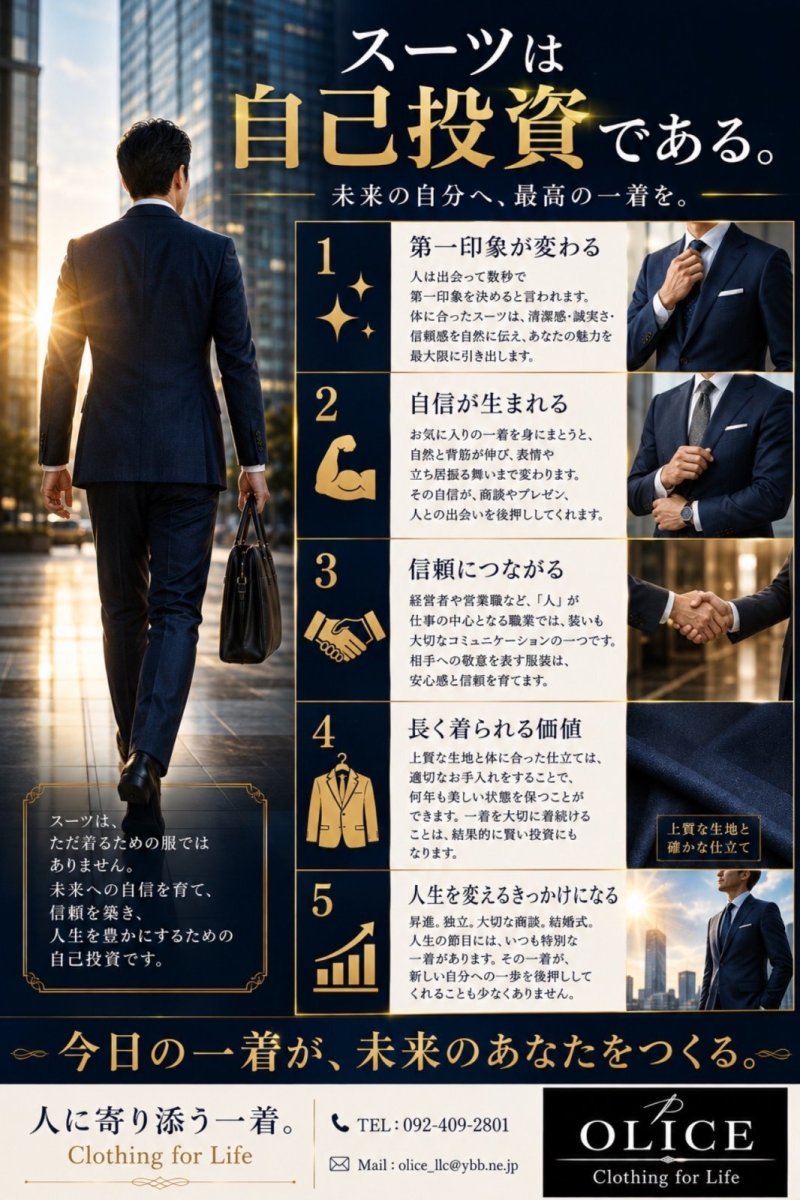 「スーツは自己投資である」